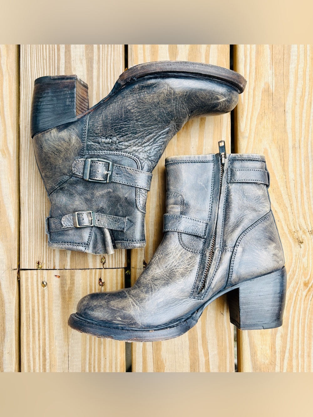 bedstu - leather heeled booties